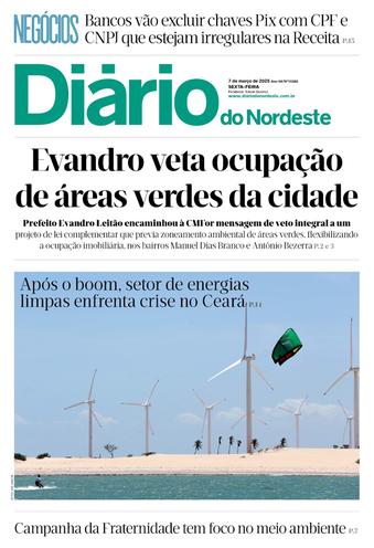 Capa da Edição do dia do jornal Diário do Nordeste