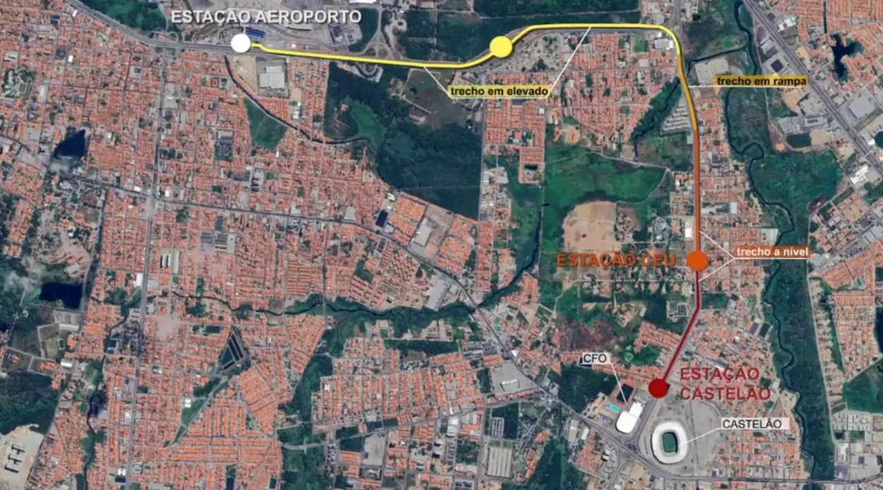Mapa VLT Aeroporto-Castelão