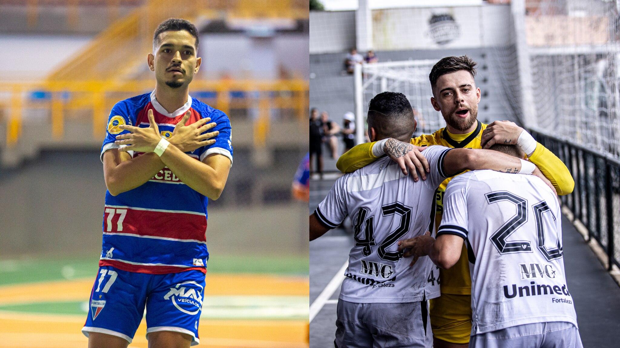 Foto de Fortaleza e Ceará que comemoram seus primeiros três pontos na Copa do Estado de Futsal