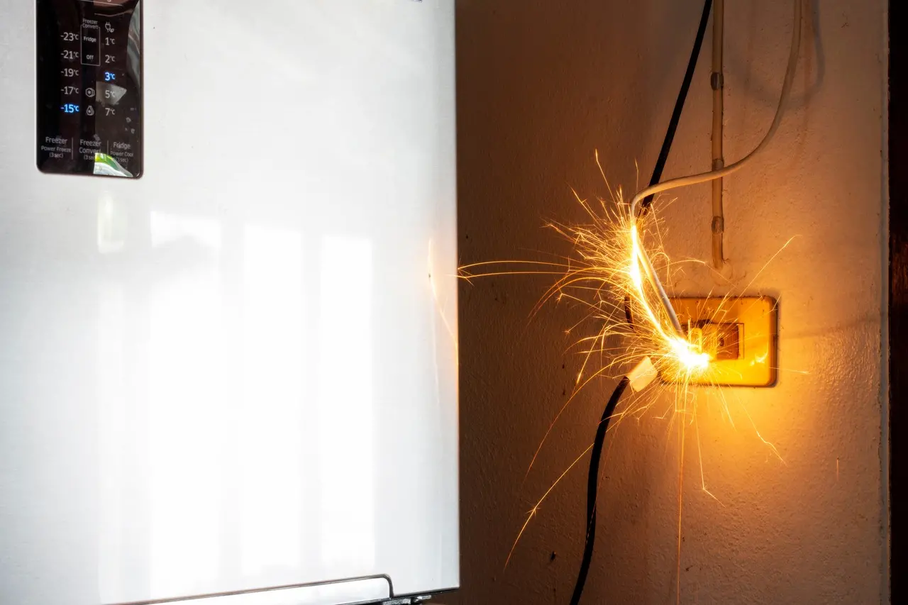 foto de equipamento eletrônico queimado