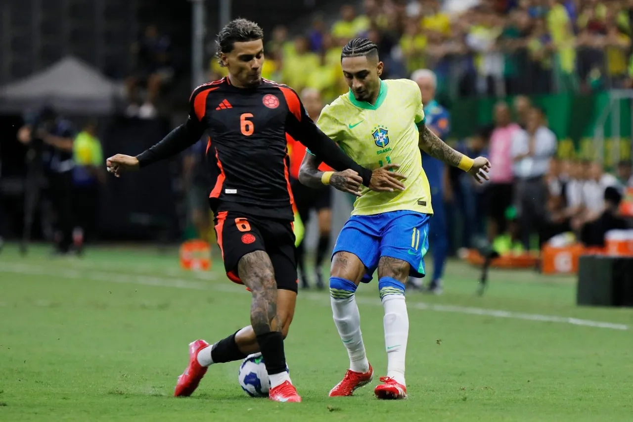 O Brasil fez partida equilibrada com a Colômbia no Mané Garrincha