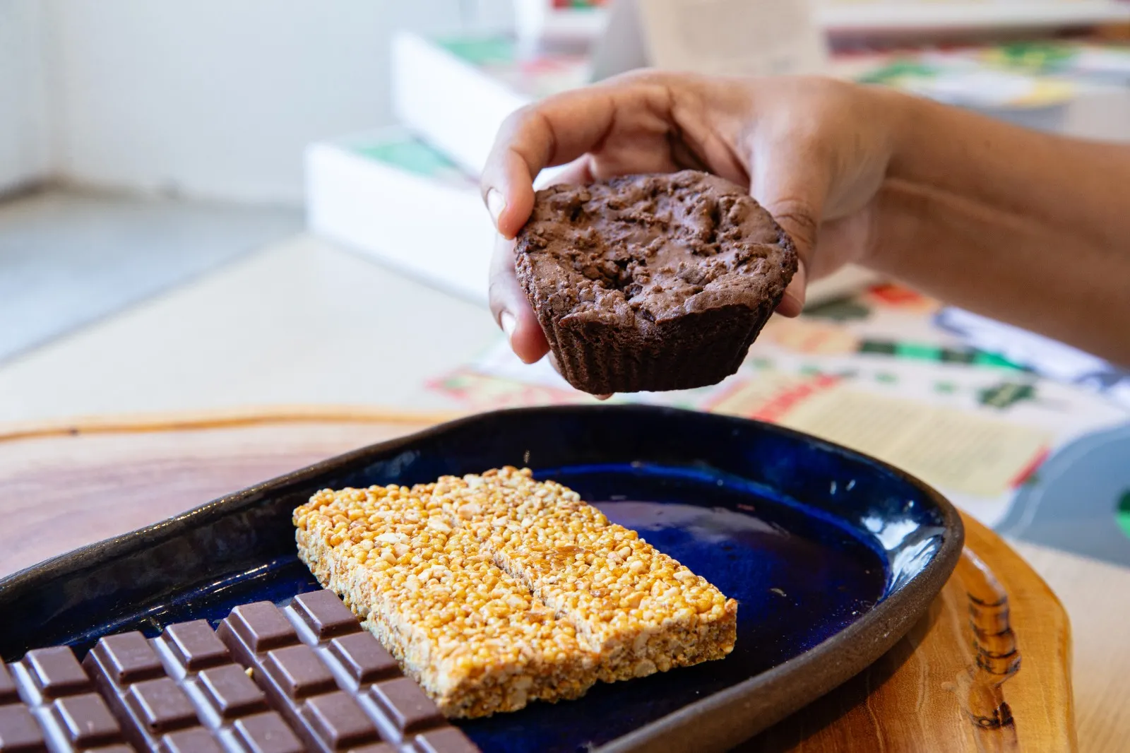 Brownies funcionais à base de mandioca e tapioca fazem parte do cardápio