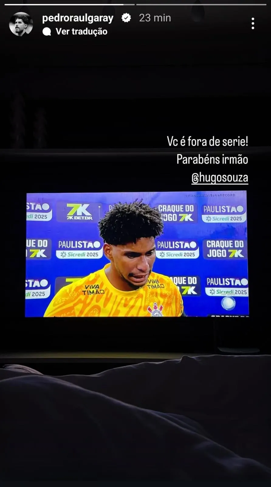 Atualmente no Ceará, Pedro Raul parabenizou Hugo, ex-companheiro de Corinthians.