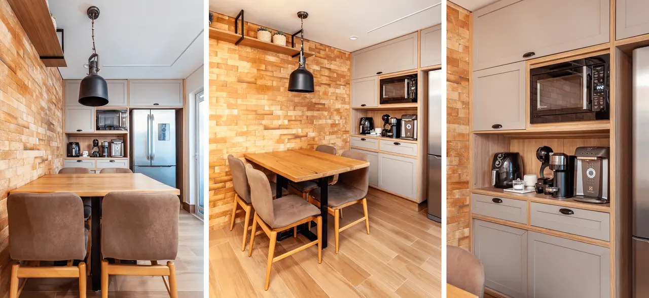 Uma mesa na cozinha promove encontros nas refeições. O projeto é da arquiteta Cristiane Schiavoni