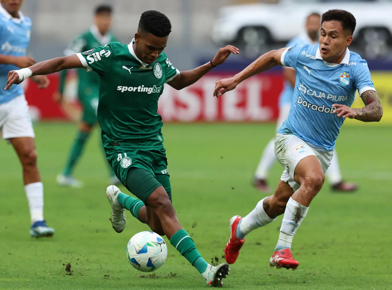 Estevão marcou o primeiro gol do Palmeiras no jogo