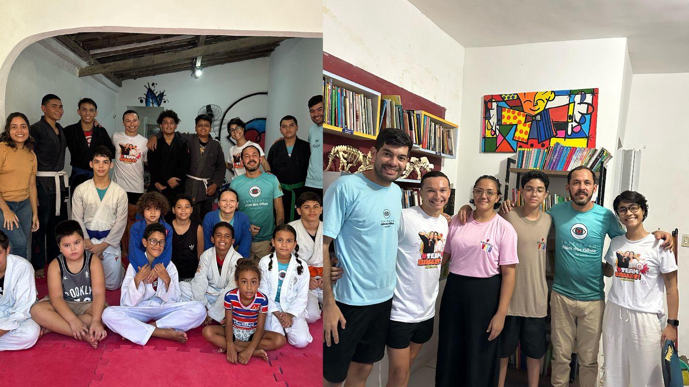 Fotos da equipe da Renata Façanha do BBB 25 em projetos sociais do bairro Barroso