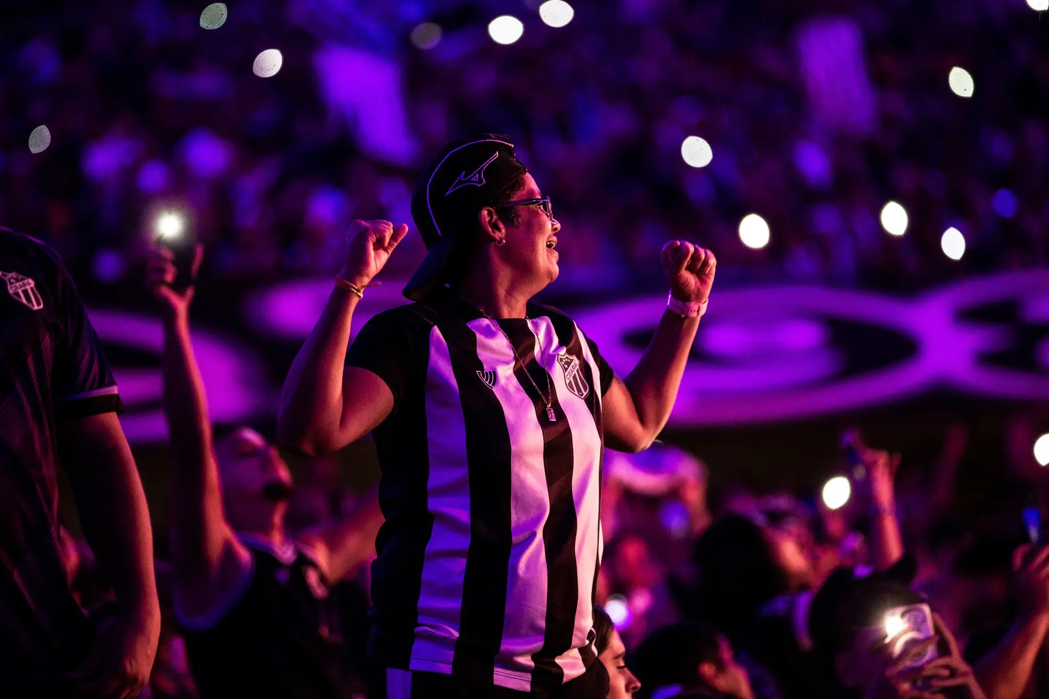 Foto da comemoração da torcedora