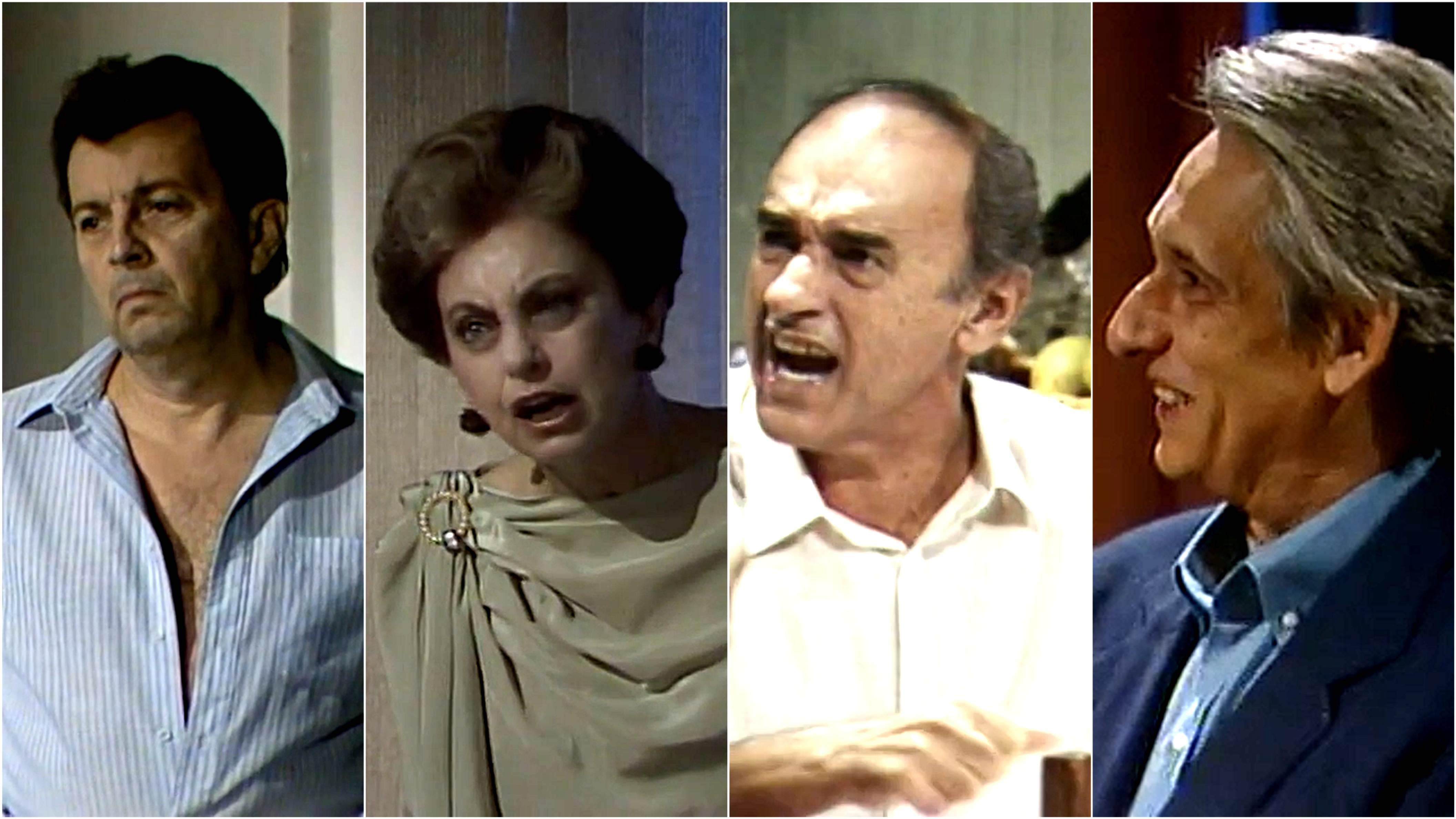 Montagem com os personagens da primeira versão de Vale Tudo. Fotos de Rubinho, Odete Roitman, Salvador e Laudelino