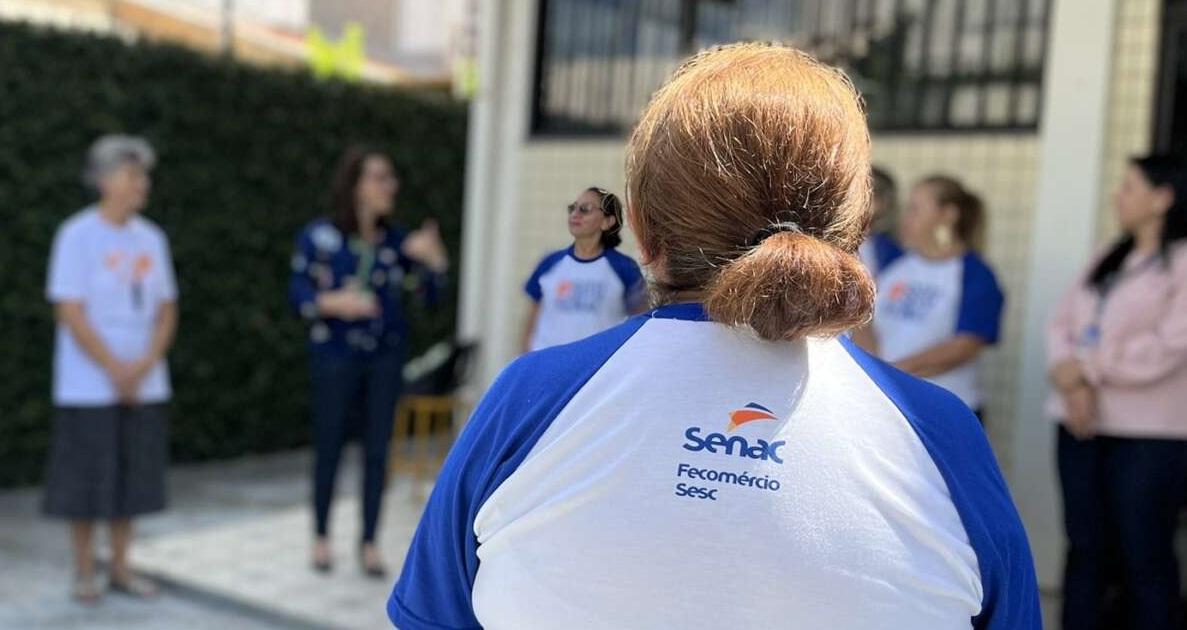 Aluna do Senac durante capacitação