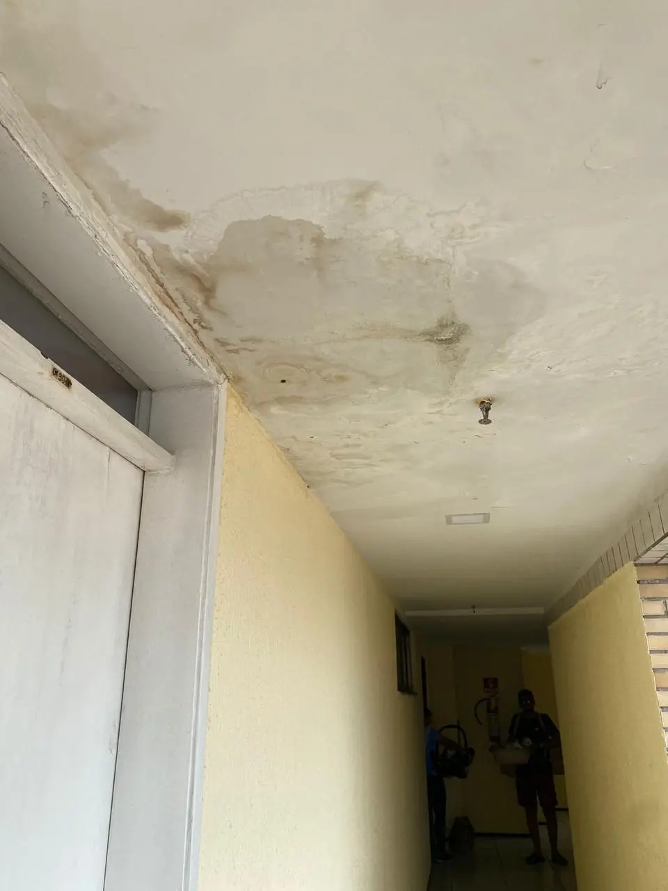 Infiltração nos corredores do edifício Gentil Linhares