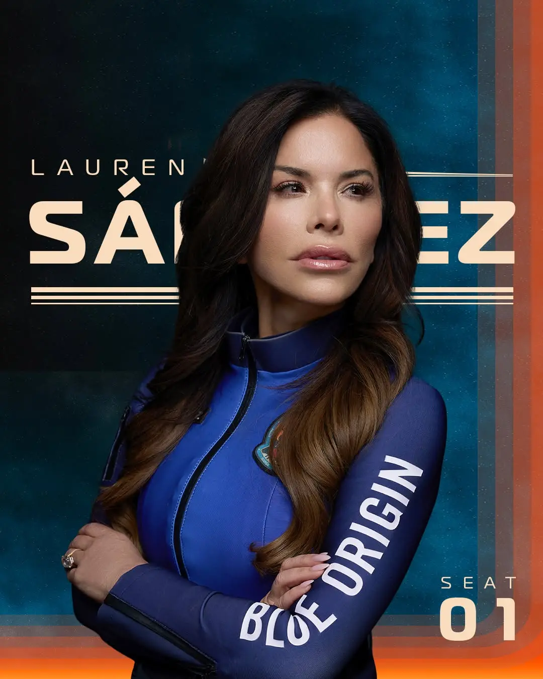 Lauren Sánchez, tripulante do voo da Blue Origin, de Jeff Bezos, formado exclusivamente por mulheres e lançado em 14 de abril de 2025