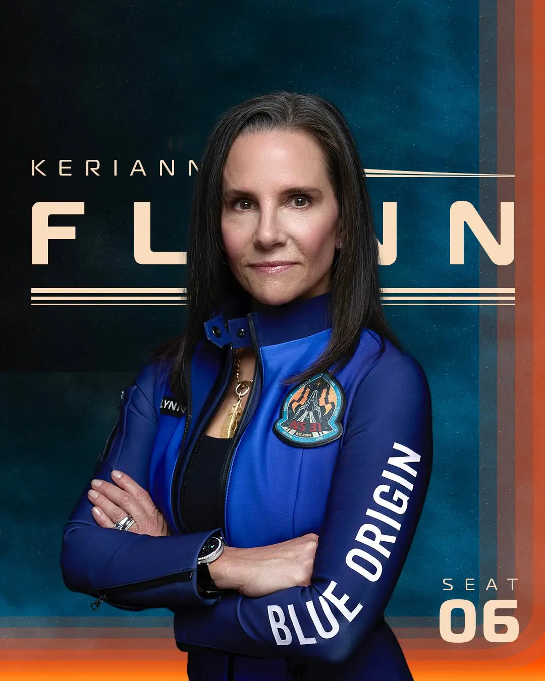 Kerianne Flynn, Katy Perry, Gayle King, tripulante do voo da Blue Origin, de Jeff Bezos, formado exclusivamente por mulheres e lançado em 14 de abril de 2025