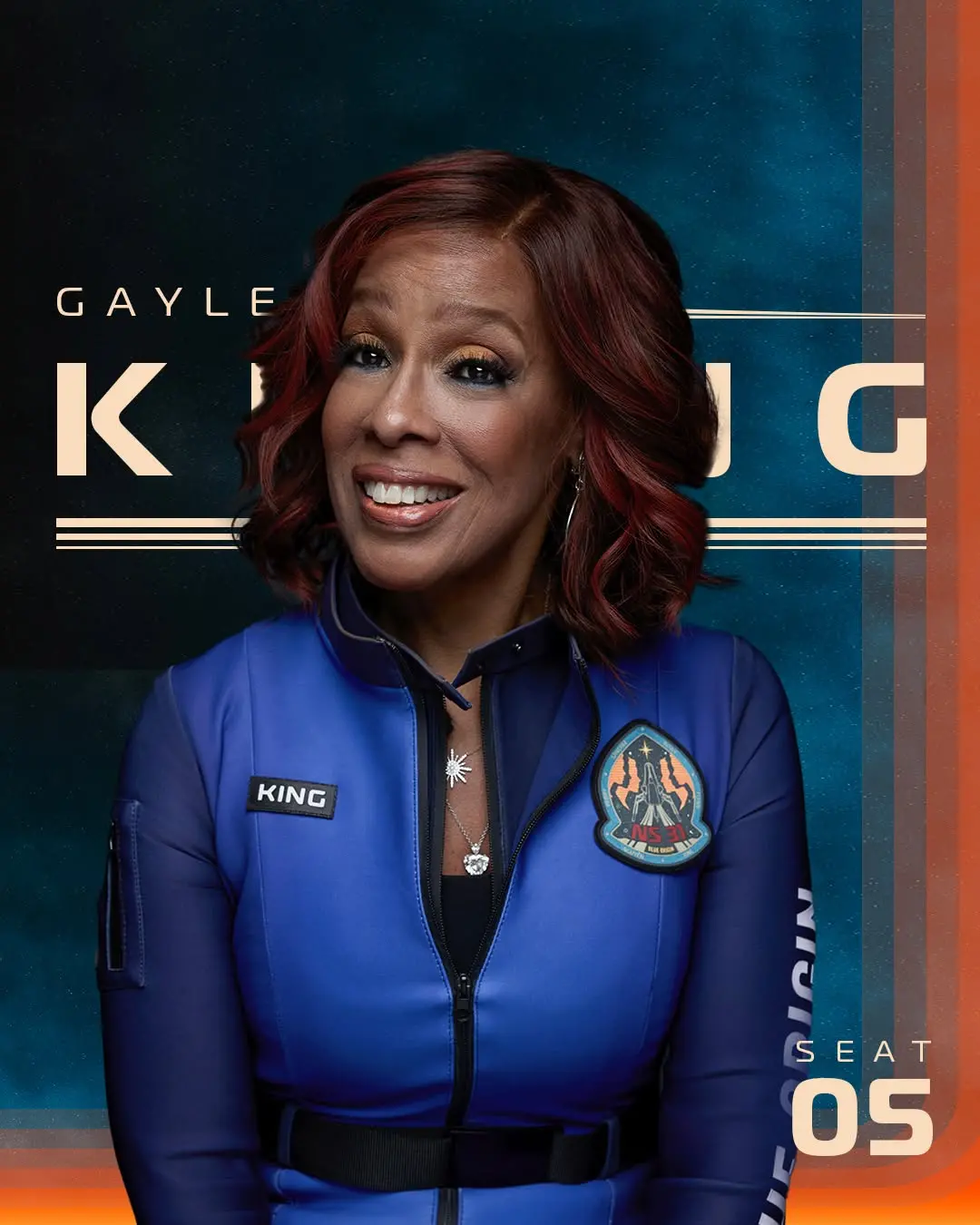 Gayle King, tripulante do voo da Blue Origin, de Jeff Bezos, formado exclusivamente por mulheres e lançado em 14 de abril de 2025