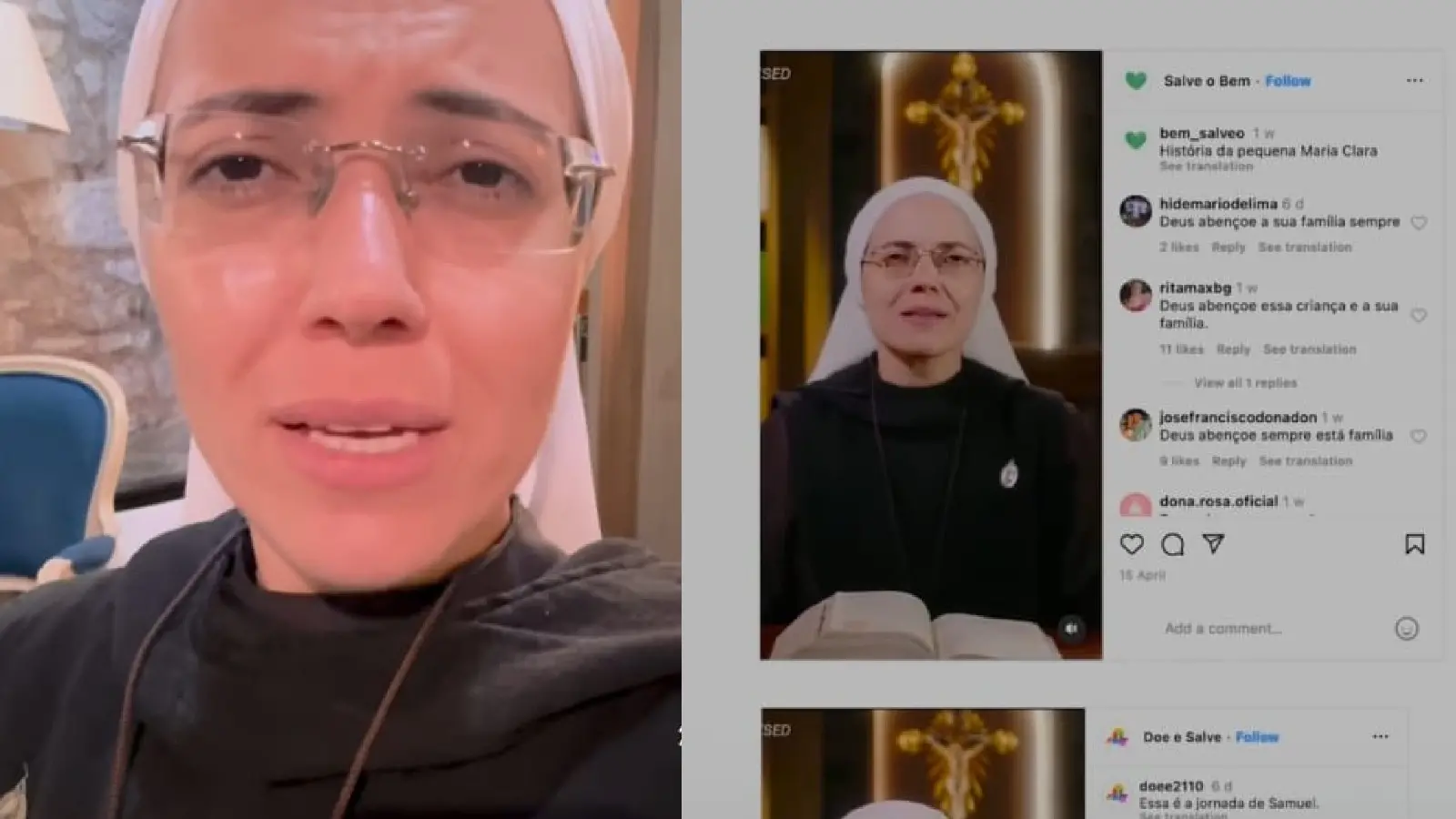 Na imagem temos a reprodução do vídeo de denúncia do instituto Hesed