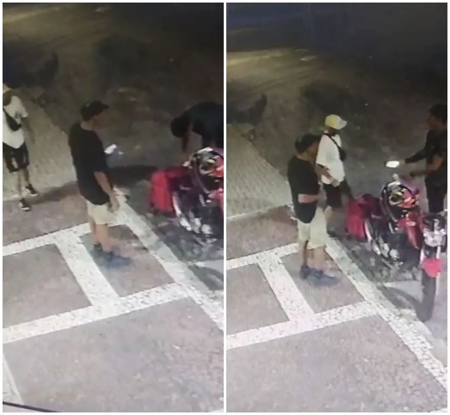 Imagens de assalto a entregador de aplicativo em Fortaleza