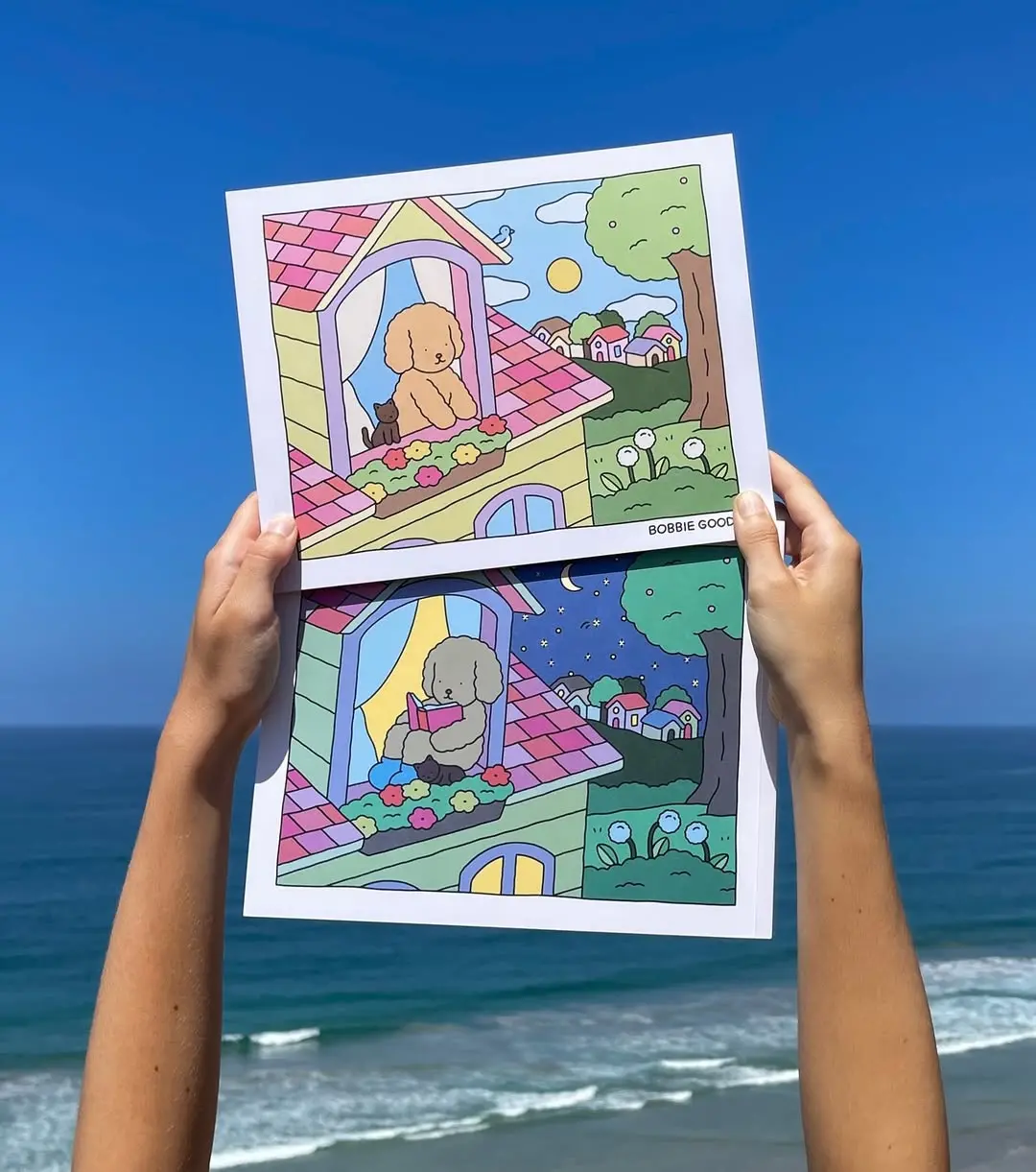 Na imagem, livros da série Bobbie Goods, famosa dentre os livros de colorir