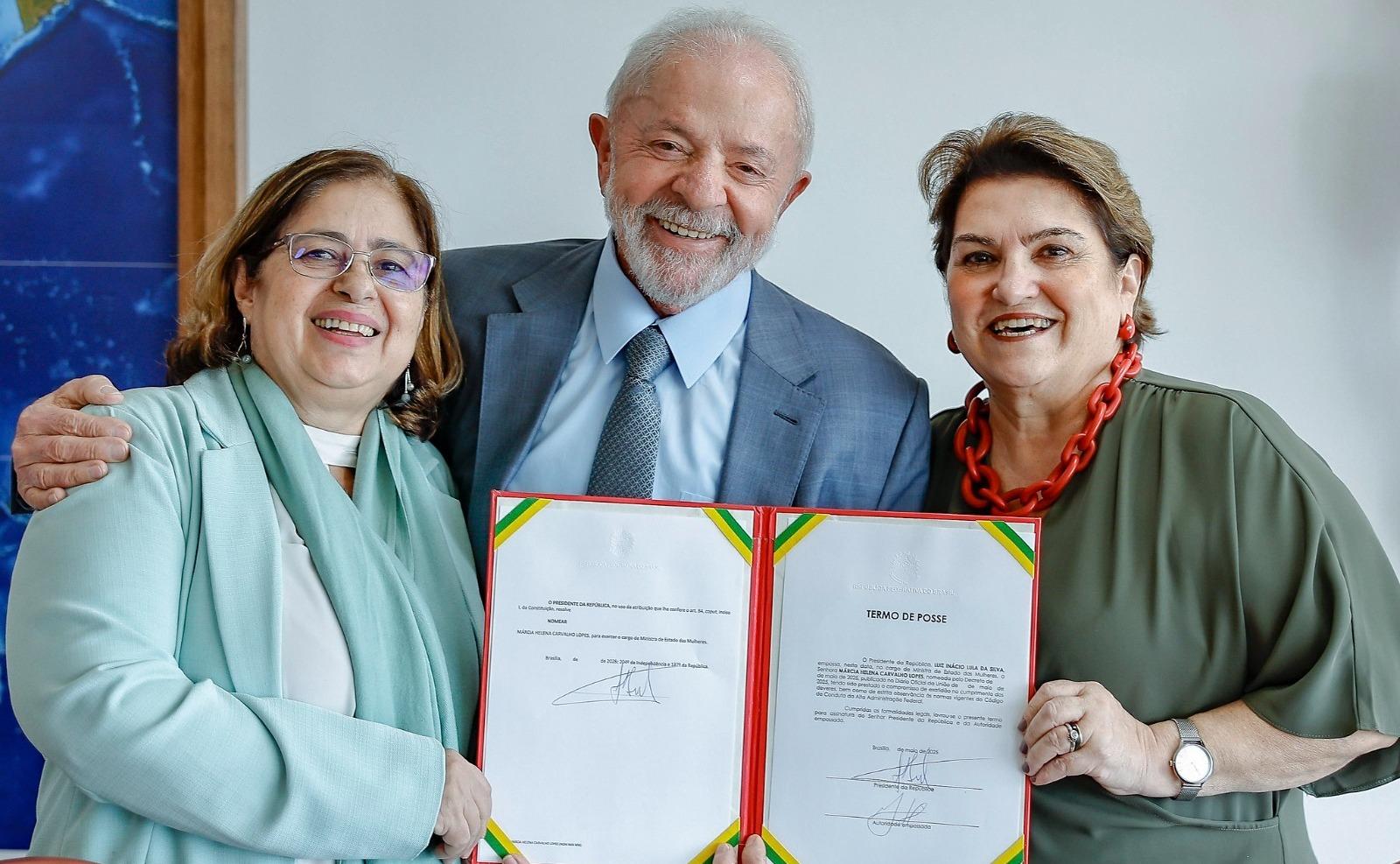 Lula e Cida Gonçalves empossaram Márcia Lopes como nova ministra