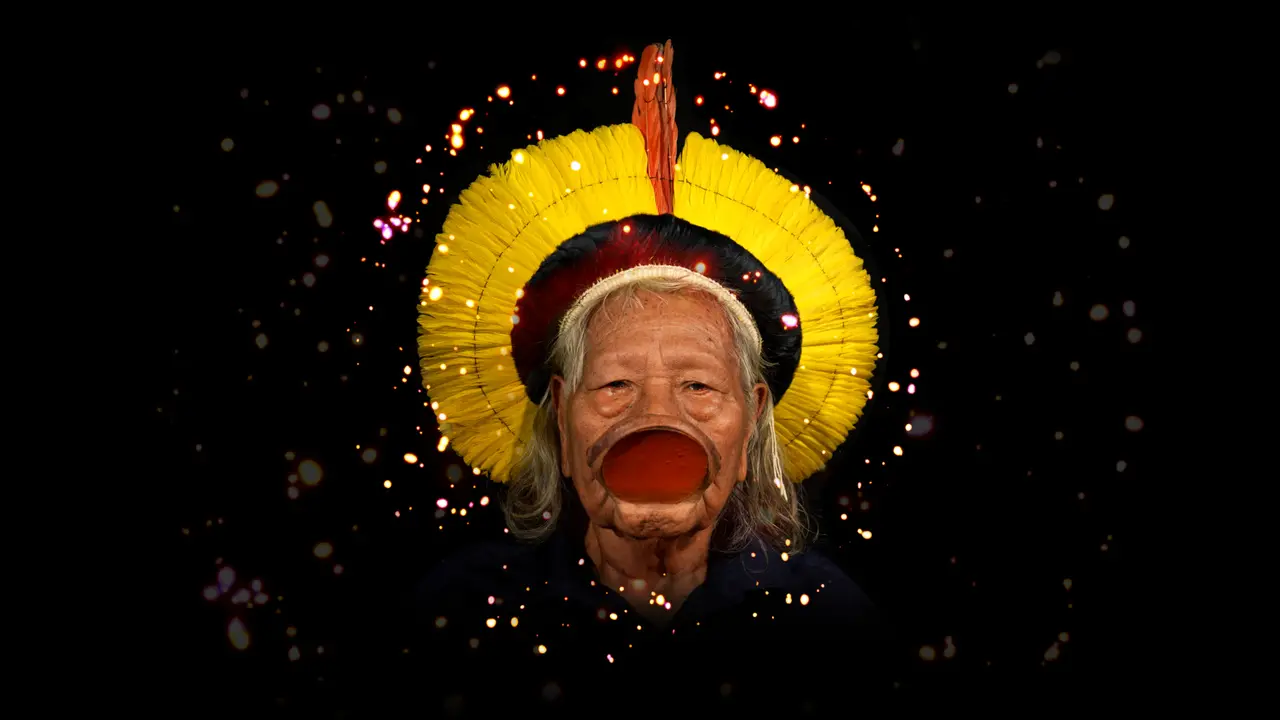 Foto do líder indígena Raoni Metuktire integra exposição 'Re-floresta'