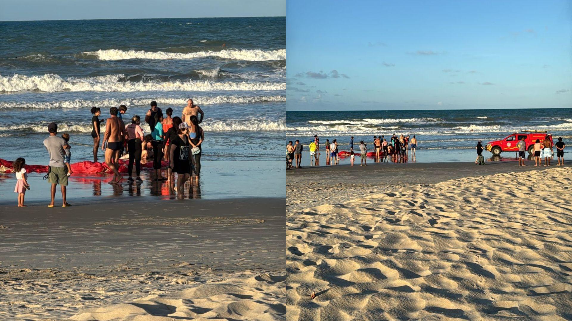 Uma viatura do Corpo de Bombeiros Militar do Estado do Ceará atendendo as vítimas