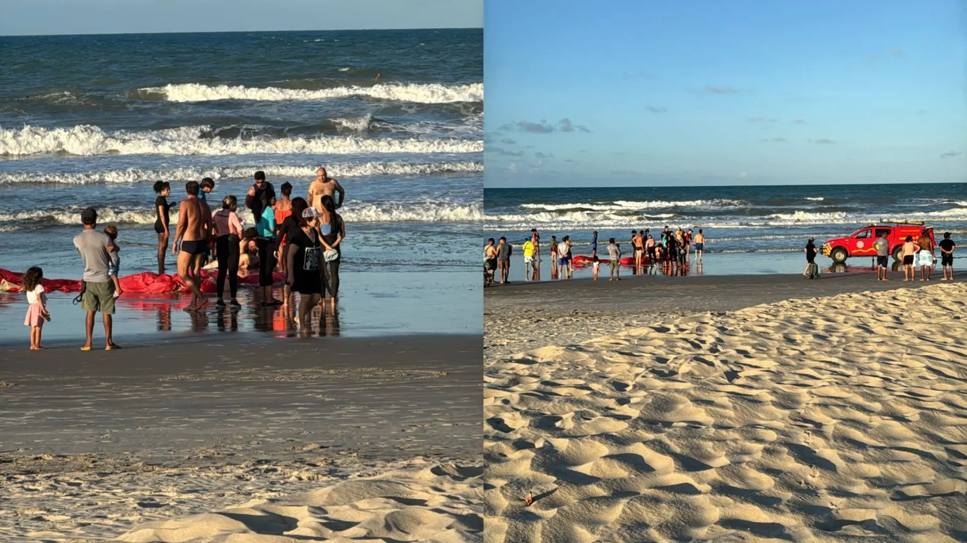 Uma viatura do Corpo de Bombeiros Militar do Estado do Ceará atendendo as vítimas