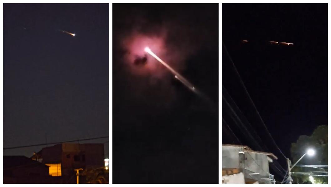 Bola de fogo vista em céu