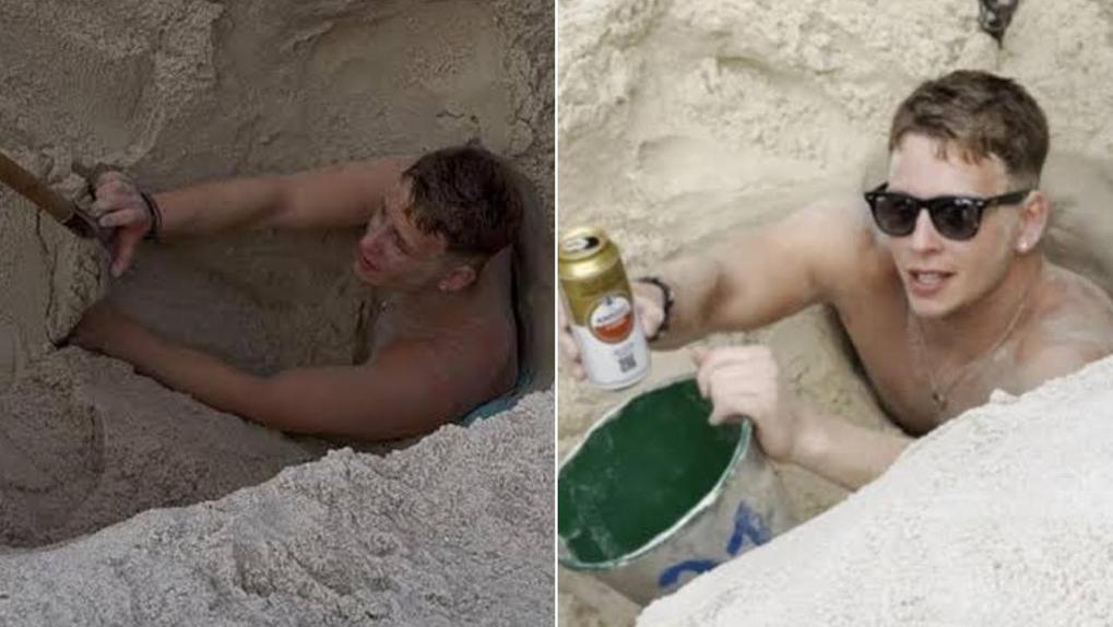 Jansen passou mais de três horas preso em buraco que ele mesmo ajudou a cavar em Copacabana