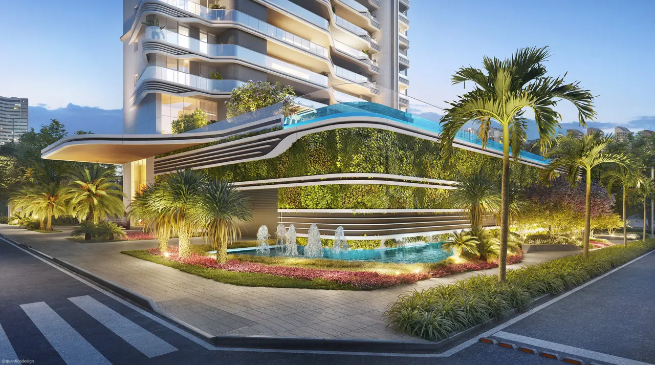 Imagem mostra fachada do BS Gold e como ficará a piscina vista da rua