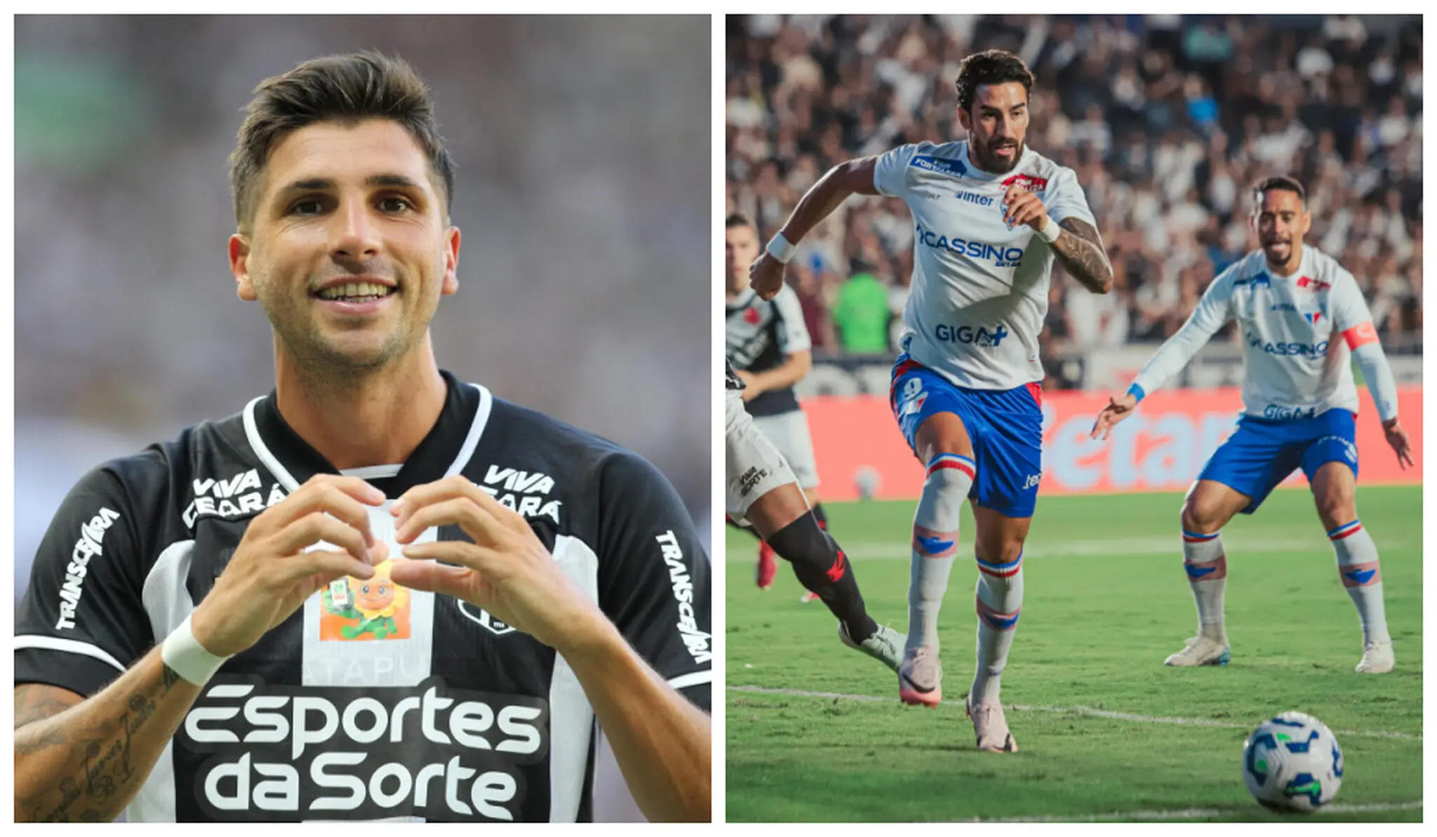 Foto de jogadores do Ceará e do Fortaleza pelo Brasileirão.