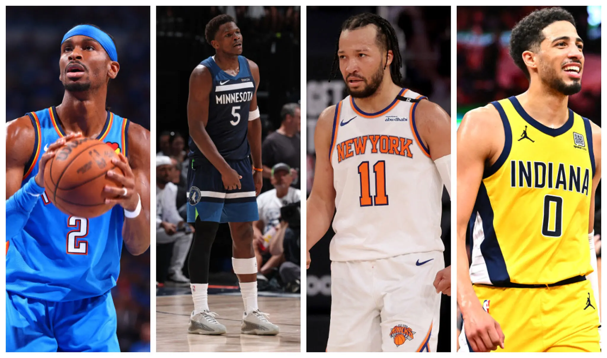 Foto de Oklahoma City Thunder, Minnesota Timberwolves, New York Knicks e Indiana Pacers são os times que brigam pelo título.