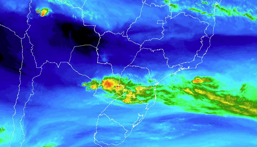 Registro de satélite de massa de origem polar na região sul do país
