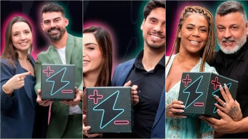 Fotos oficiais dos casais Carol e Radamés, Francine e Júnior e Silvia e André