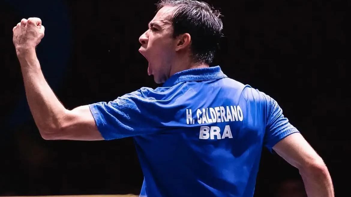 Foto de Hugo Caldeano, finalista mundial de Tênis de Mesa