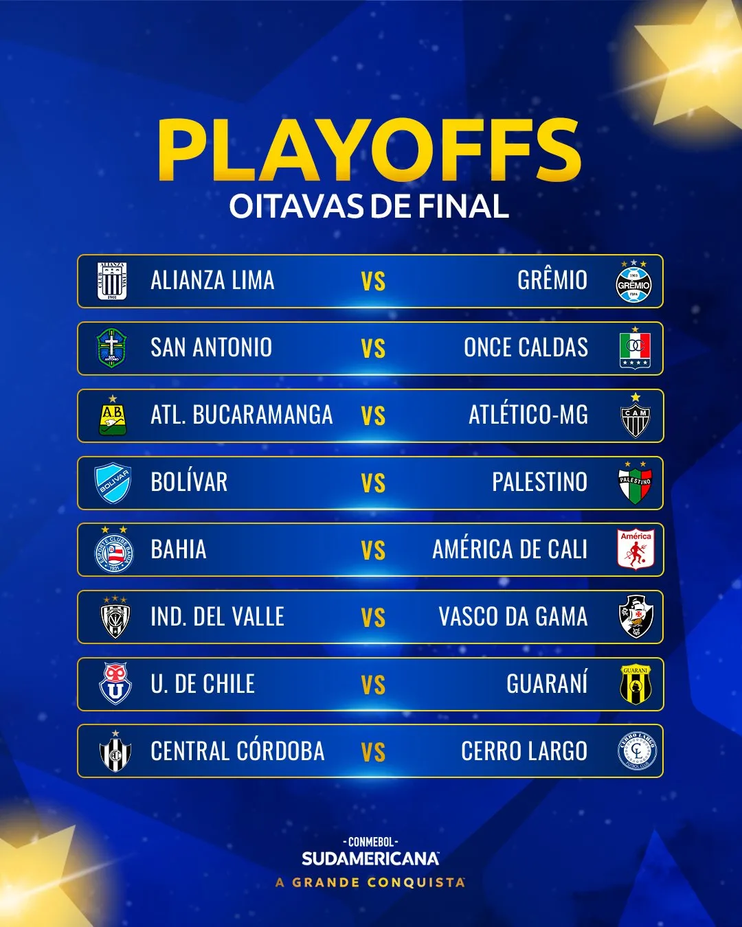 Os playoffs da Sul-Americana estão definidos