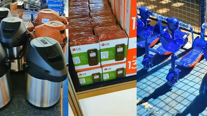 Garrafas térmicas, celulares e brinquedos estão na lista de itens do bazar