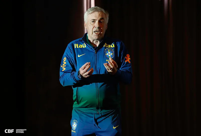 Ancelotti, novo técnico da seleção brasileira.