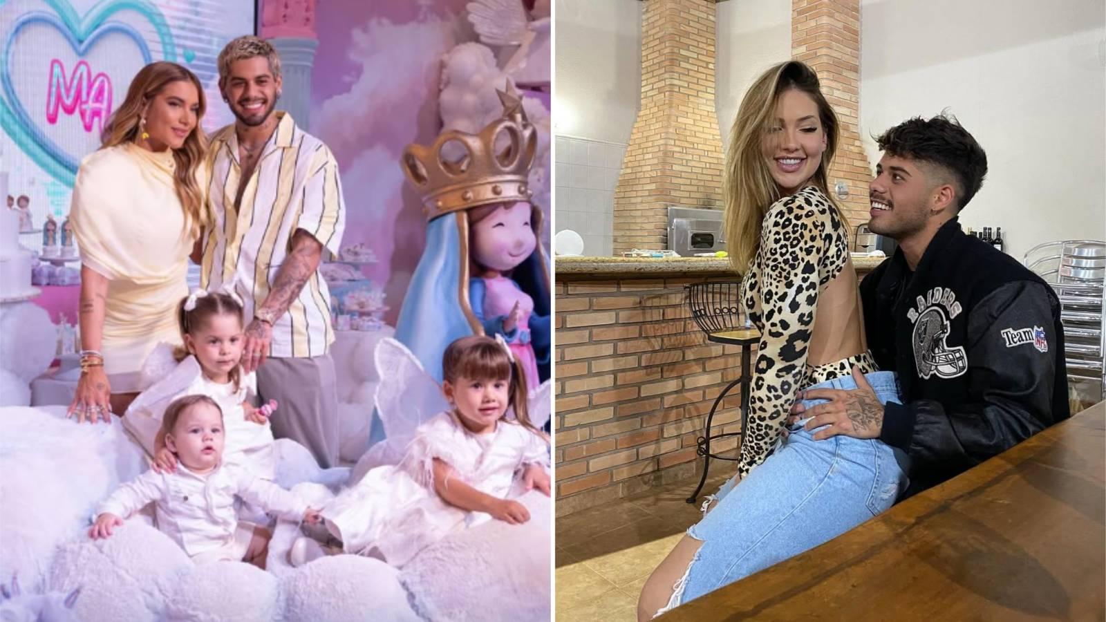 Imagem mostram imagens de Virginia Fonseca e Zé Felipe juntos ilustrando fato que eles apareceram juntos após anunciarem separação