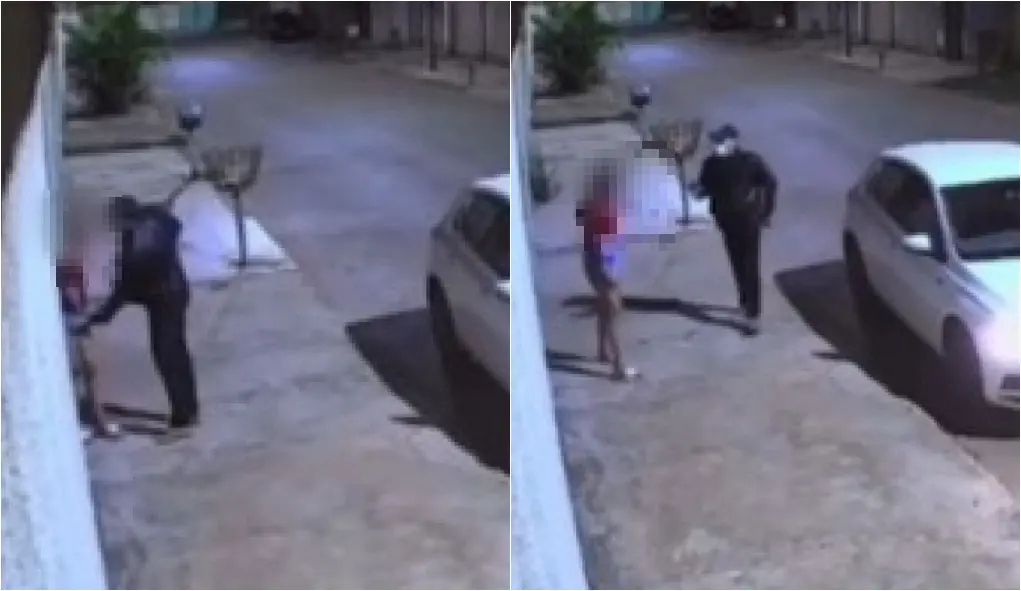 A abordagem criminosa foi flagrada por câmeras de segurança