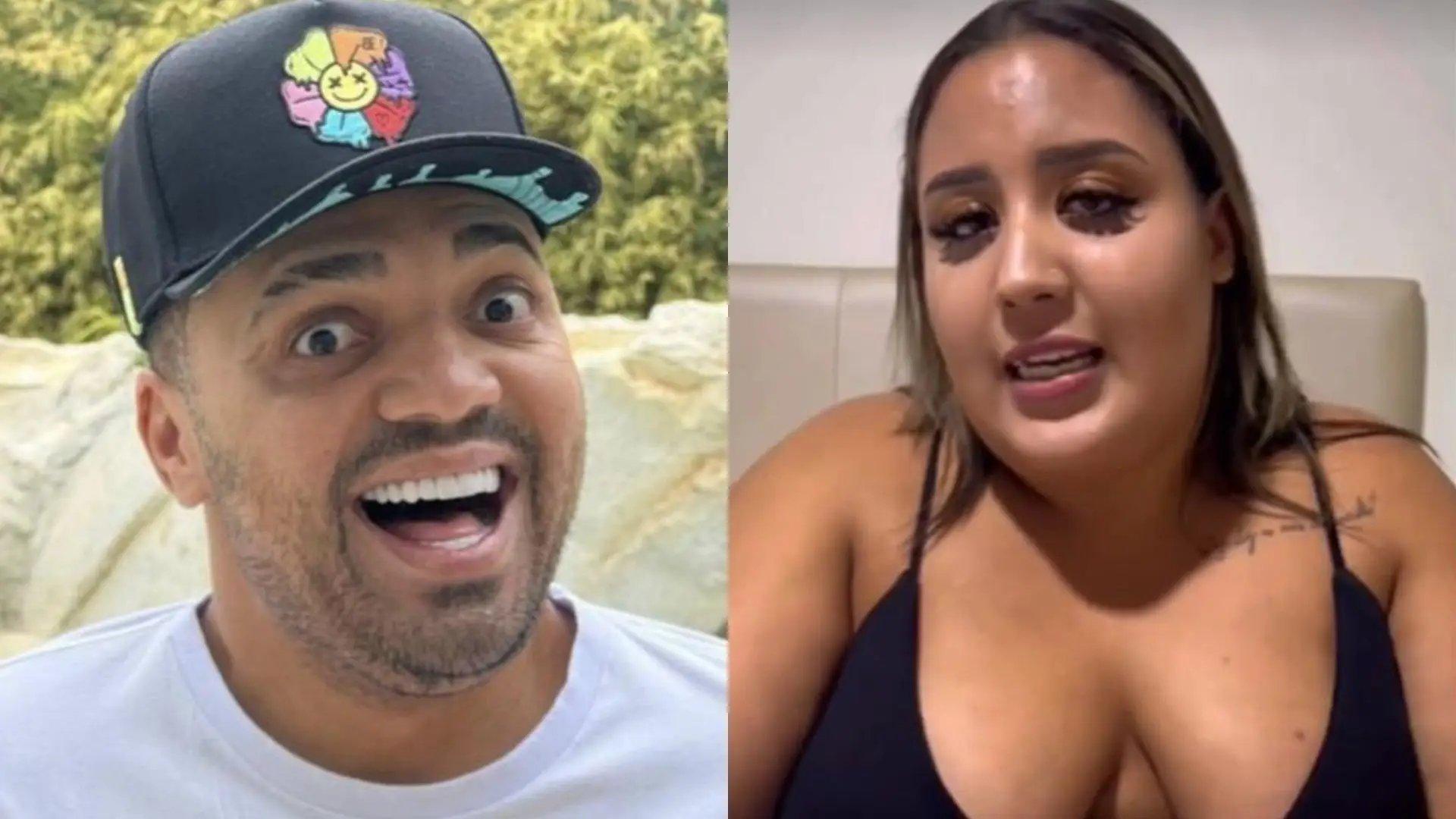 Tirullipa e influenciadora Vitória Lopes para matéria onde humorista é condenado por danos morais