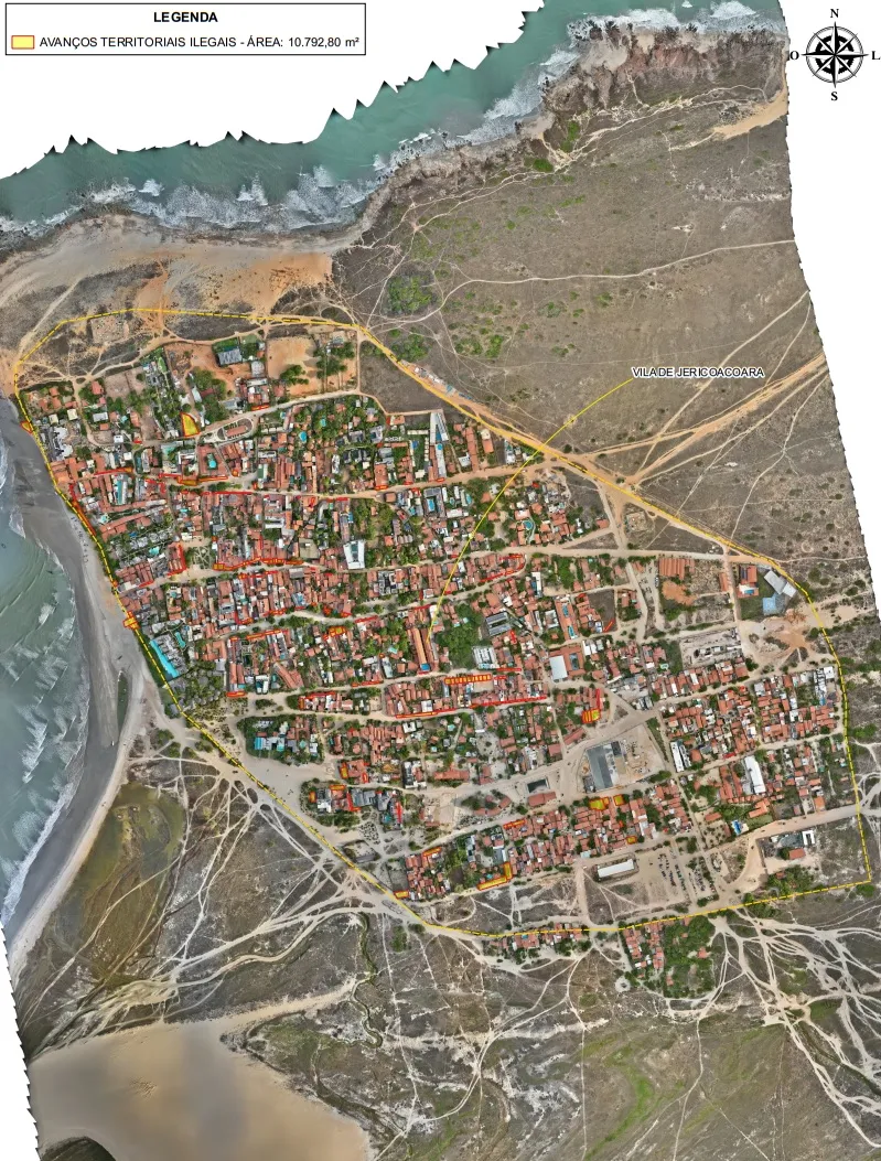 Levantamento realizado em 2018 mapeou quase 11 mil metros quadrados de supostas áreas com avanços irregulares na Vila