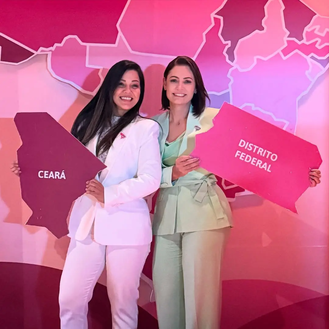 Priscila Costa e Michele Bolsonaro em evento do PL