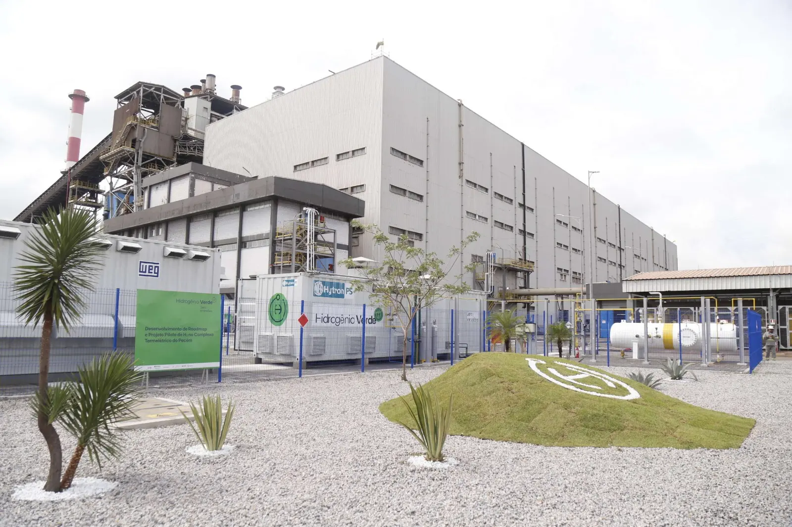 Foto que contém um projeto piloto da usina de hidrogênio verde da EDP