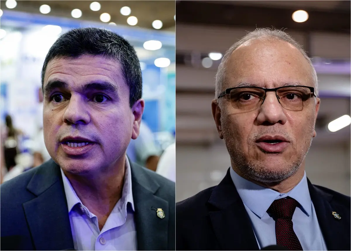 Imagens do chefe da Casa Civil, Chagas Vieira, e do Secretário de Segurança do Ceará, Roberto Sá