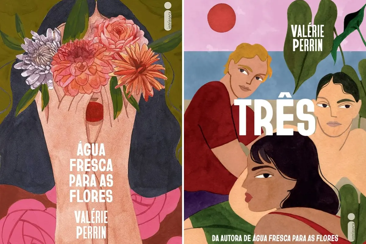 Capa dos livros da Valérie Perrin, água fresca para as flores e três