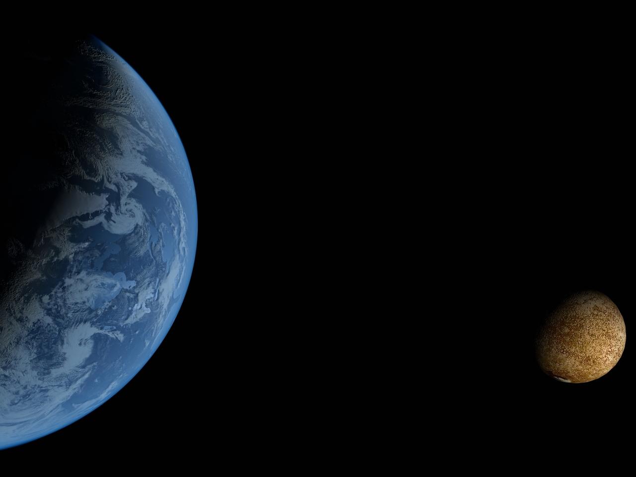 Imagem mostra planeta Terra com o hemisfério sul iluminado pela luz solar ao lado da lua, também iluminada, ilustrando noite mais longa de 2025 no solstício de inverno