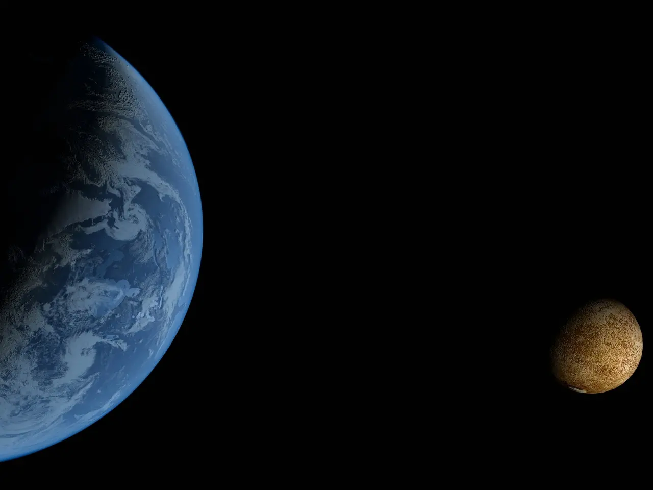 Imagem mostra planeta Terra com o hemisfério sul iluminado pela luz solar ao lado da lua, também iluminada, ilustrando noite mais longa de 2025 no solstício de inverno