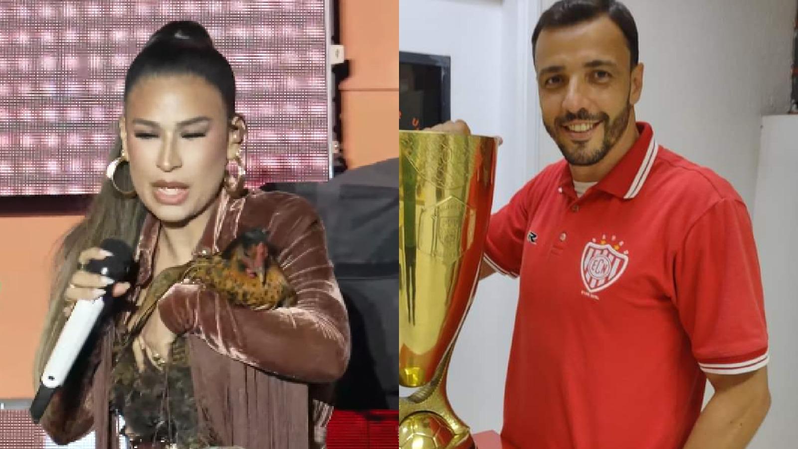 Simone Mendes em show em Caruaru e o empresário Emílio Brumati em foto das redes sociais