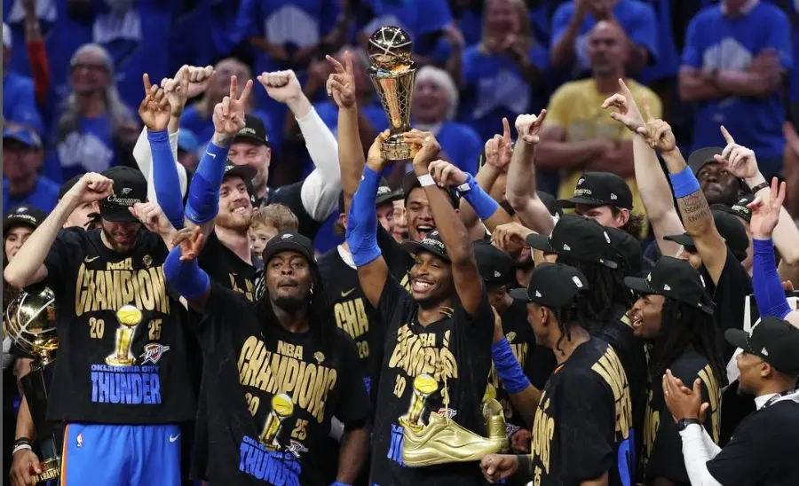 Foto do Oklahoma City Thunder, campeão da NBA