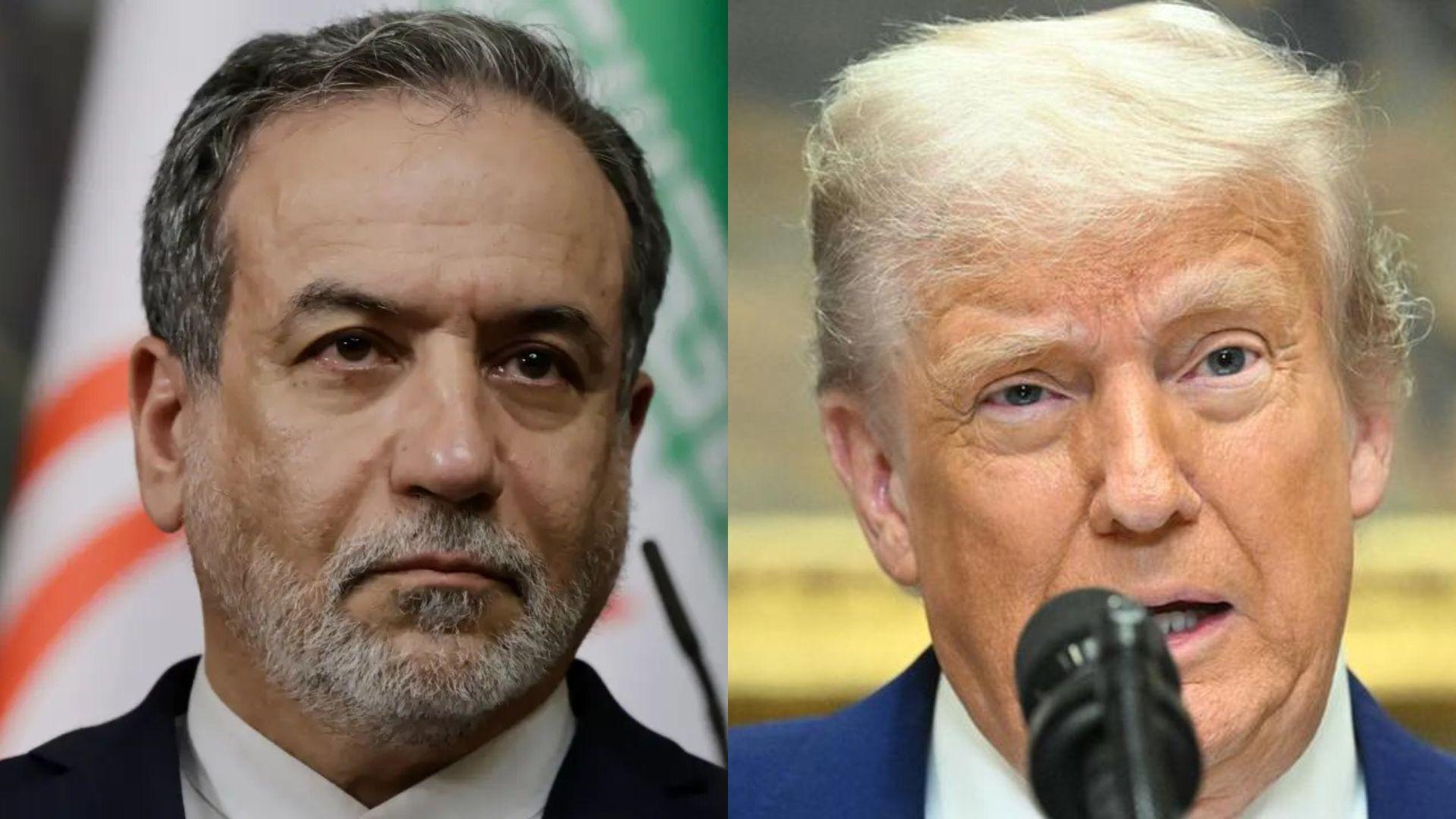 Ministro das Relações Exteriores do Irã, Abbas Araghchi, e Donald Trump