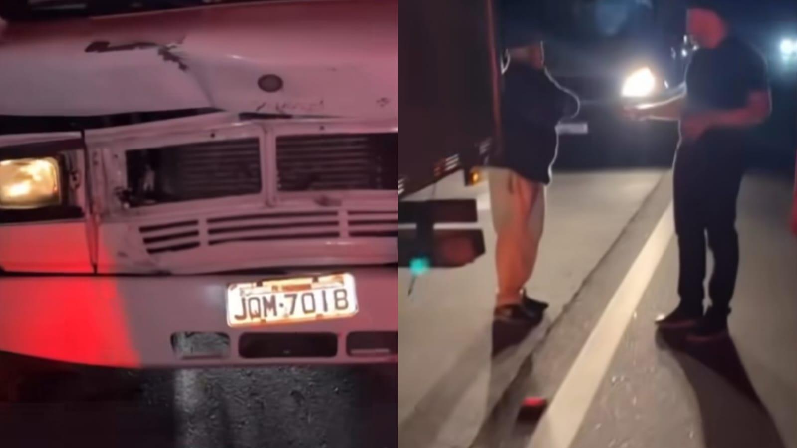 Caminhão colidiu em vaca