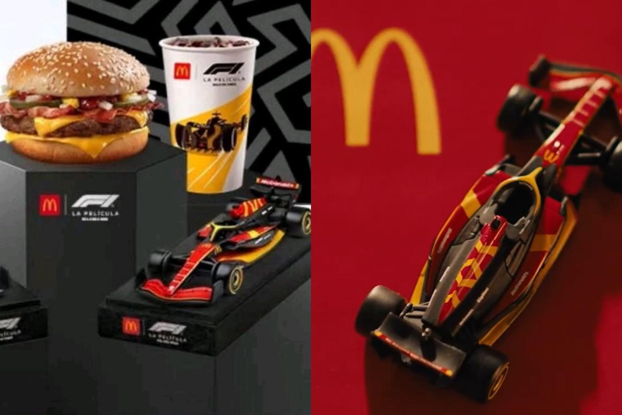 Réplicas da F1 que serão vendidas pelo McDonalds no Brasil